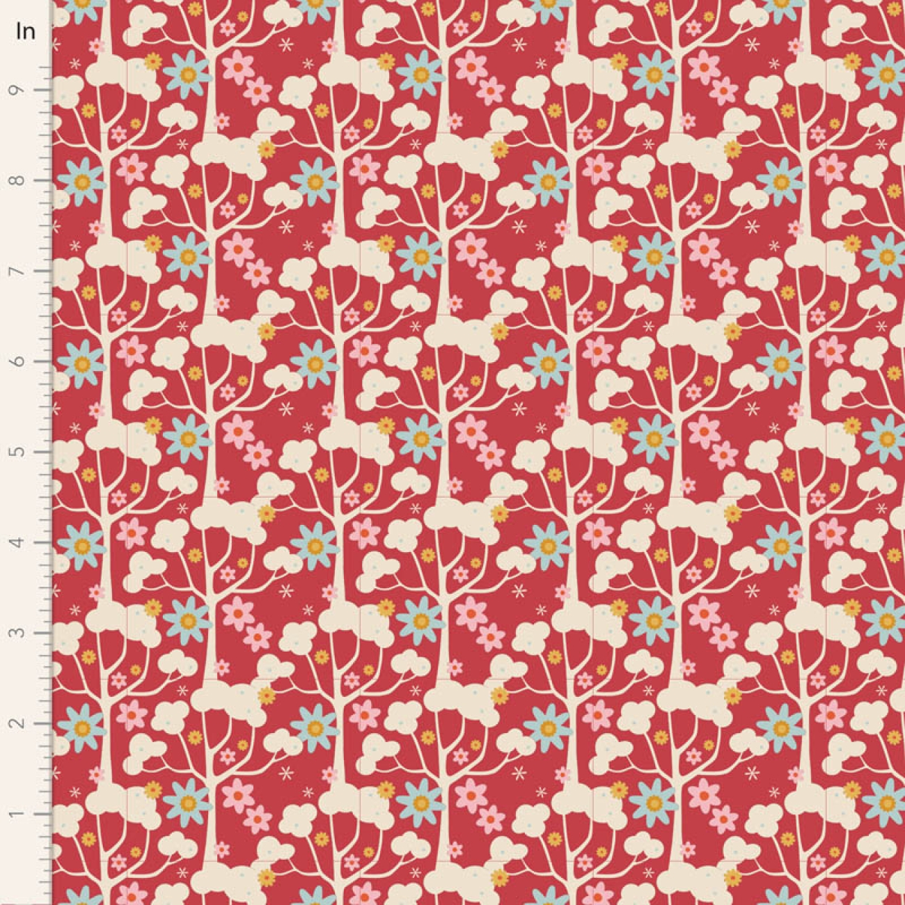 Tilda Patchwork Stoff Baumwolle - Jubilee - Wildgarden Red